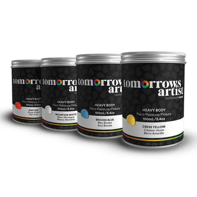 Tomorrows Artist: Heavy Body Bundle Eco-Friendly Acrylic Art Paint 4 x 250ml/8.45oz Jars