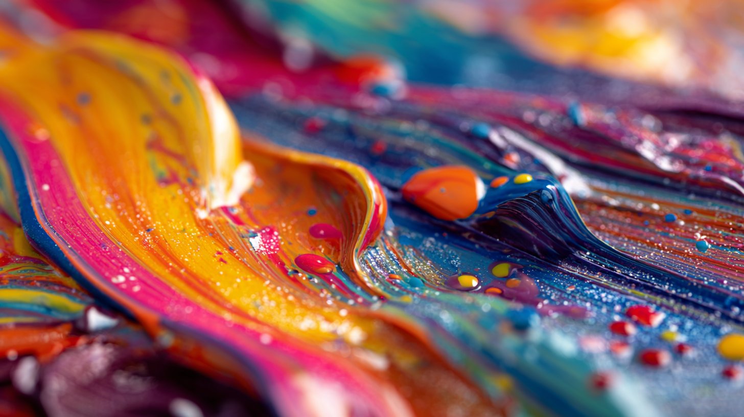 bright and vibrant paints coming together